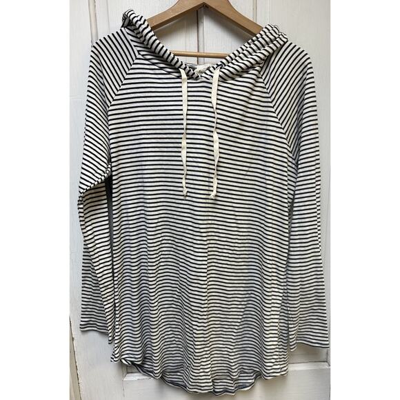 NWOT Betsey’s Boutique Shop Lightweight Navy Striped Hoodie Size XL - Picture 1 of 4
